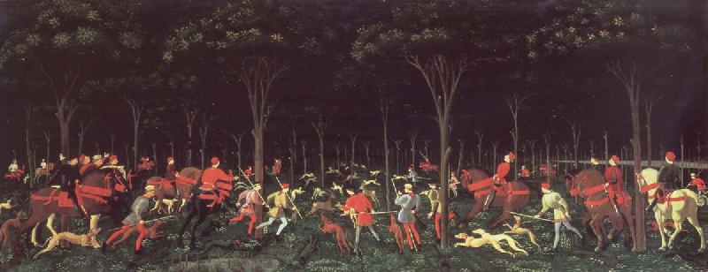 UCCELLO, Paolo Hunt in night France oil painting art